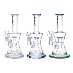 9" Chill Glass Straight Neck W/ Water Pipe Shape Perc Water Pipe  [JLE229]