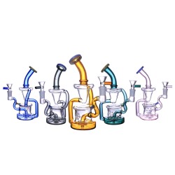 Chill Glass - 8" Fumed Hourglass Recycler Water Pipe - [JLE-253]