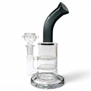 8" ChromaCurve Dual Honeycomb Perc W/ Oil Dome Water Pipe Rig [DH01]