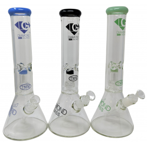 13.5" Diamond Glass Matrix Perc Beaker Water Pipe [DGW1014-14]