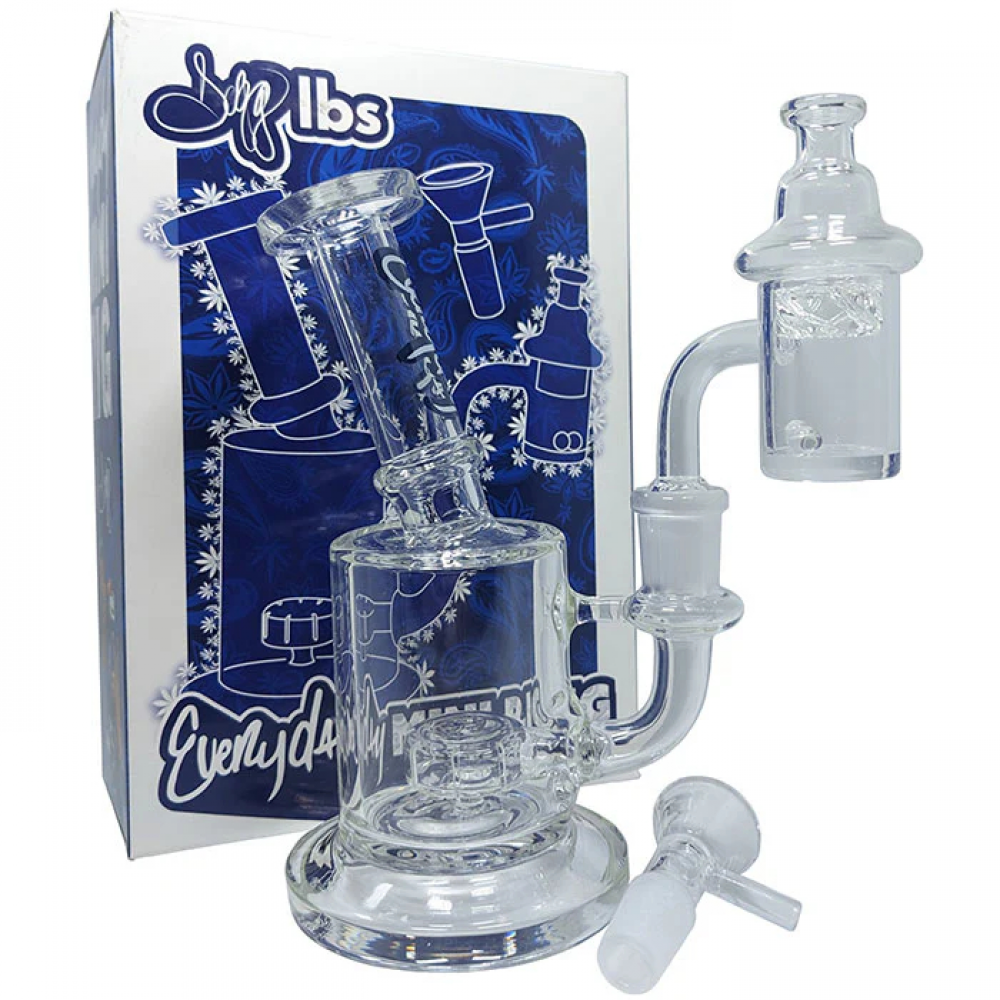 Dogg Lbs Everyday 6.5-inch Mini Rig Water Pipe Box Set with 14mm Bowl and Banger