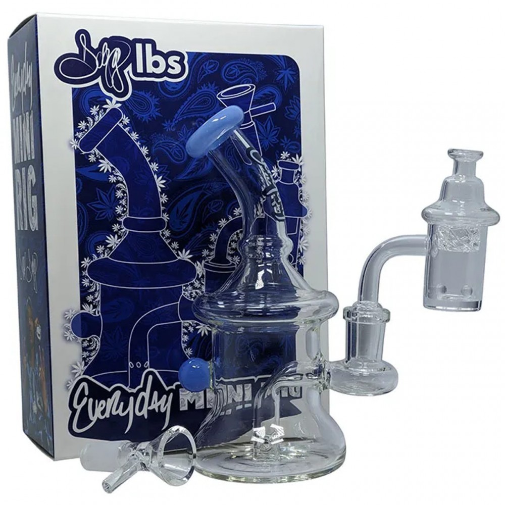 Dogg Lbs Everyday 6.5-inch Assorted Color Mini Rig Water Pipe Box Set with Banger and Carb Cap