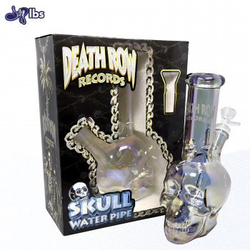 Death Row Records - 8" Assorted Metallic Skull Water Pipe - with 14M Bowl