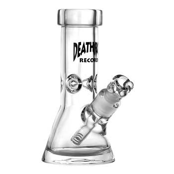 Death Row Records - 8" 7mm Mini Beaker Water Pipe - Clear - with 14M Bowl