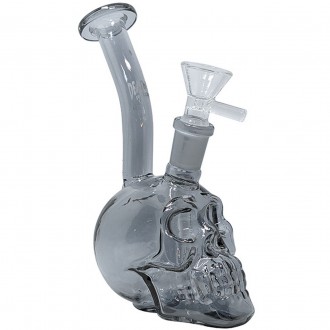Death Row Records - 5.5" Metallic Skull Water Pipe - with 14M Bowl - [DRWP0013]