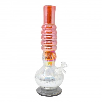 12" Button Spiral Neck Water Pipe with Base – GOG [E58150-2G]