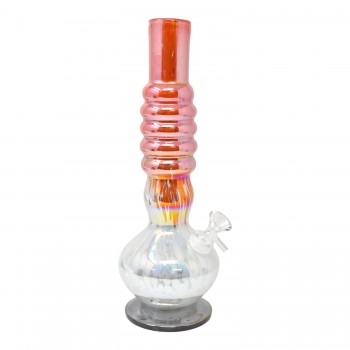 12" Button Spiral Neck Water Pipe with Base – GOG [E58150-2G]