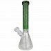 EG - 15" Etched Decal Diamond Beaker Water Pipe 14MM Female [EG-09]
