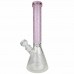 EG - 15" Etched Decal Diamond Beaker Water Pipe 14MM Female [EG-09]