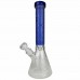EG - 15" Etched Decal Diamond Beaker Water Pipe 14MM Female [EG-09]