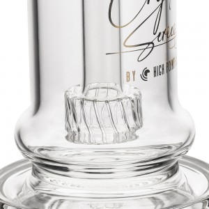 Crystal Series by HPG - 10.5" Low-Profile Down Stem Matrix Perc Cylinder Water Pipe - [ES2233-BX]
