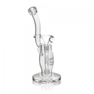 Crystal Series by HPG - 13" Curvy Neck & Body Low Profile Down Stem Matrix Perc Water Pipe - [ES2240-BX]