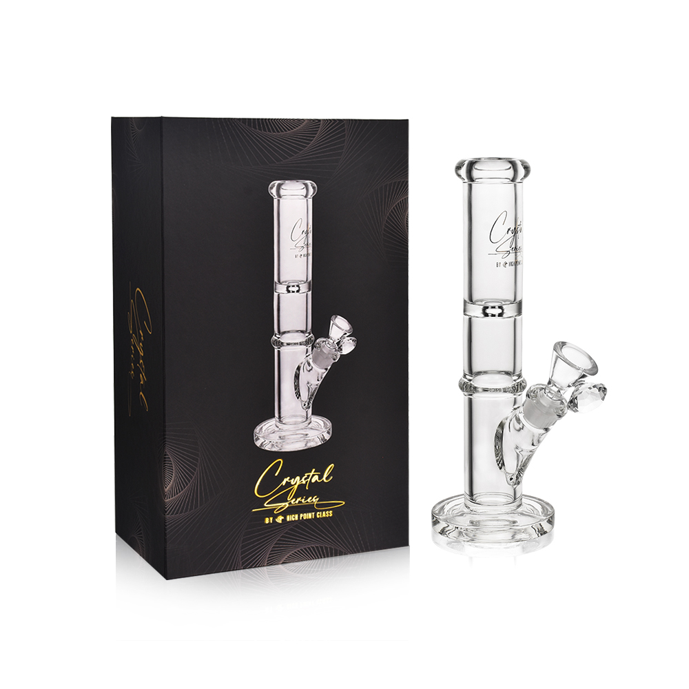 Crystal Series by HPG - 12" Diamond Ice Catcher Ring Cylinder Water Pipe - [ES2260-BX]