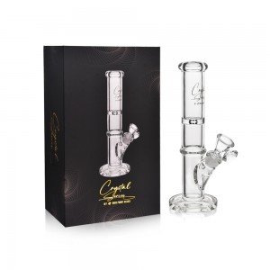 Crystal Series by HPG - 12" Diamond Ice Catcher Ring Cylinder Water Pipe - [ES2260-BX]