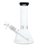 8" Color Rim Ice Catcher Beaker Water Pipe - [ES2313]