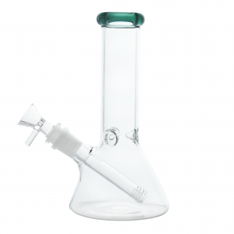 8" Color Rim Ice Catcher Beaker Water Pipe - [ES2313]
