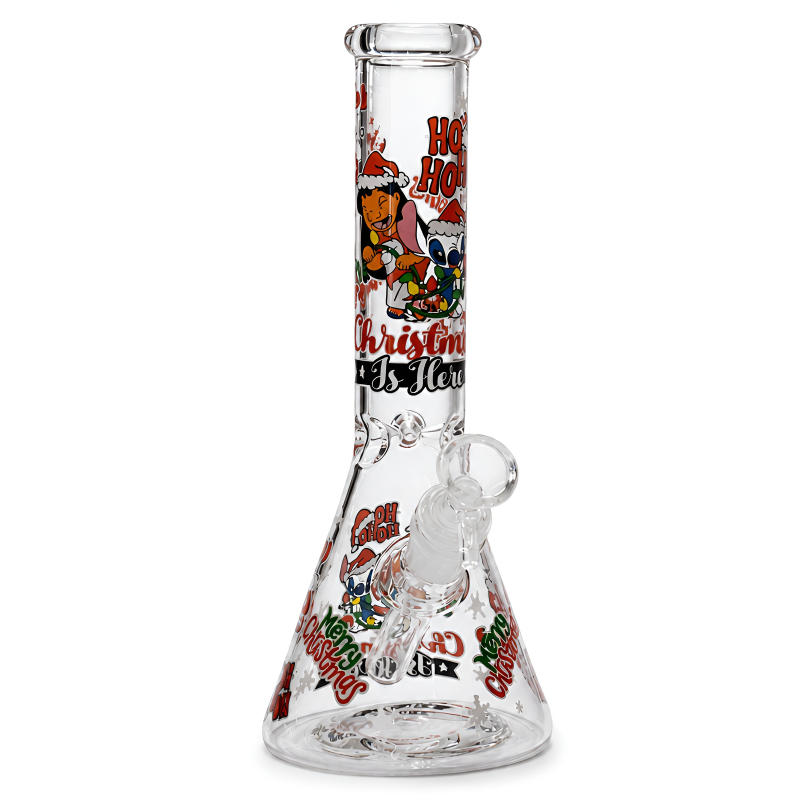 10" Bunny Monster Christmas Beaker Water Pipe - Glow in the Dark