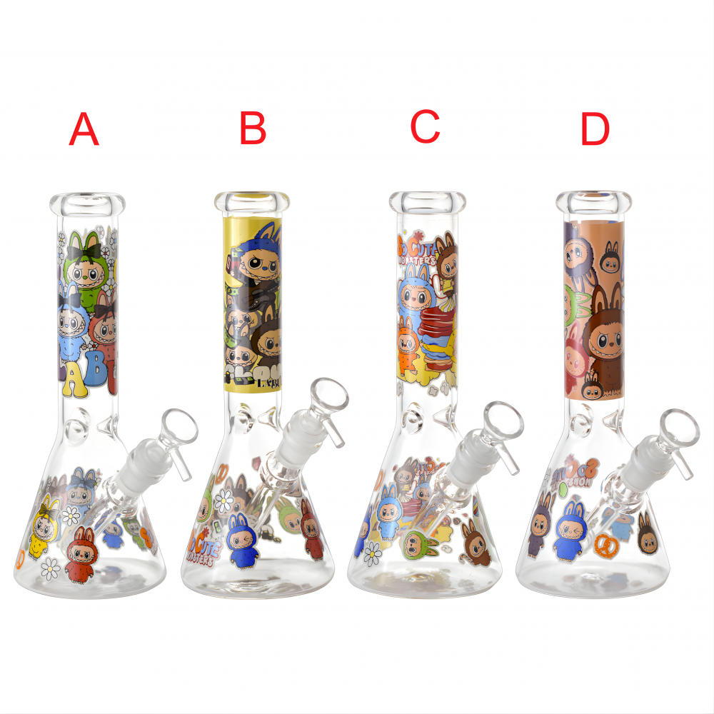 10 Inch Puff of Mischief Ice Catcher Beaker Water Pipe Glow in the Dark ES25268