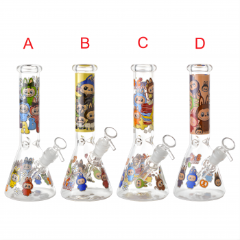 10" Puff of Mischief Ice Catcher Beaker Water Pipe - Glow in the Dark [ES25268]