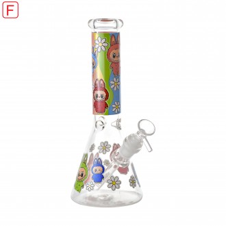 10" Puff of Mischief Ice Catcher Beaker Water Pipe - Glow in the Dark [ES25268]