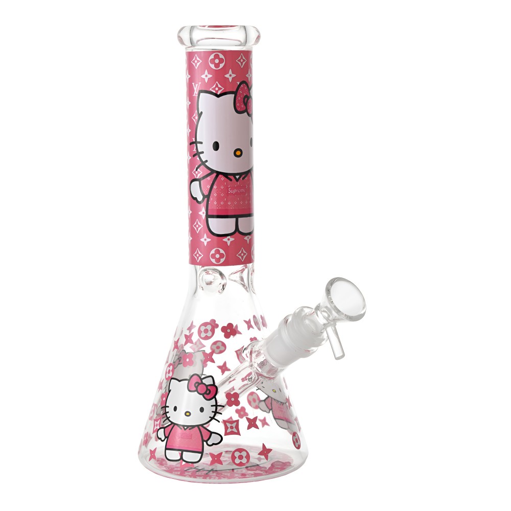 10 Inch Feline Fumes Kitty Pink Beaker Water Pipe ES225281