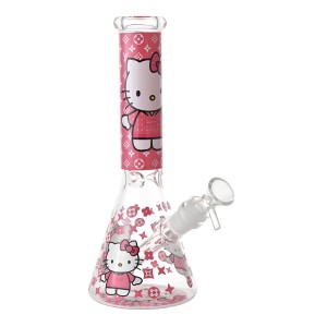 10 Inch Feline Fumes Kitty Pink Beaker Water Pipe ES225281