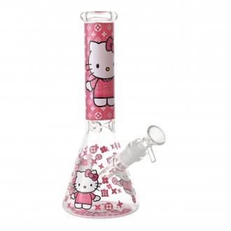 10" Feline Fumes Kitty Beaker Water Pipe - Pink [ES225281]