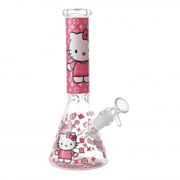 10" Feline Fumes Kitty Beaker Water Pipe - Pink [ES225281]