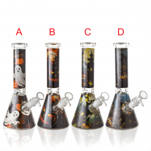 10" Fright Night Ghostly Halloween Beaker Water Pipe – Glow in the Dark | ES25282