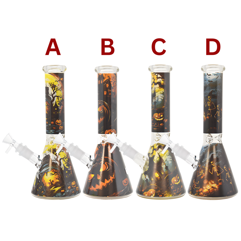 10" Dark Harvest Haunted Halloween Beaker Water Pipe - [ES25283]