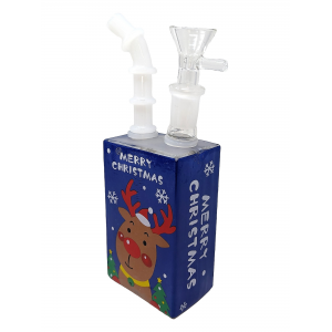 8'' Red-Nose Reindeer Juice Box Water Pipe Rig - [F-130]