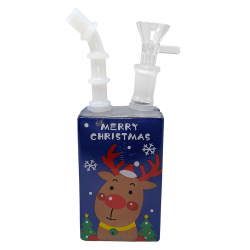 8'' Red-Nose Reindeer Juice Box Water Pipe Rig - [F-130]
