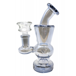 6" Mini Electro Plated Bulb Cone Water Pipe Rig (Pearl) - [V-103]