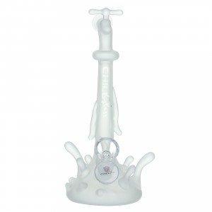 8" Chill Glass Sand Blasted Water Faucet Beaker Water Pipe - [JLE-51]