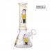 8" GITD Leaf Beaker Water Pipe – 14F Glow Bong 8" Glow-in-the-Dark Leaf Beaker Water Pipe with 14 mm Female Joint