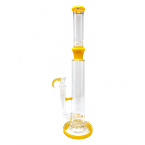 17.5" Assorted US-Made Dotted Inline Perc Ice Catcher Straight Water Pipe Rig - [FS-14]