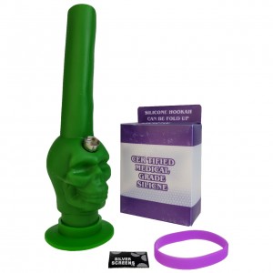 10'' Silicone Skull Base Straight Water Pipe - [SWP046]