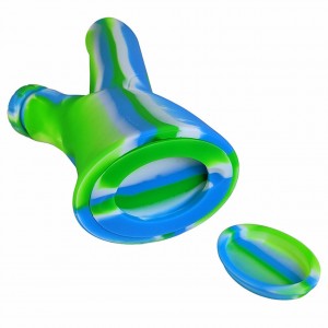 8" Silicone Mixed Color Metal Bowl Water Pipe [SWP045] 