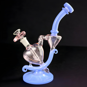 8" Sip The Love Story: Cupid's Heartful Recycler Water Pipe - [GB724]