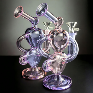 7" In the Heart of Style: Sip The Girly Grace Recycler Water Pipe - [GB725]