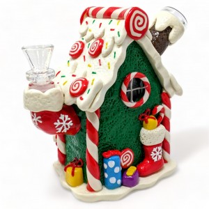 5" Candy Cane Cheers Santa's Special Water Pipe - [GB750] 