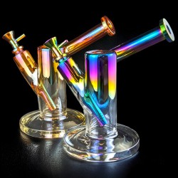 7.5" Spectrum Soiree Rainbow-Hued Sidecar Water Pipe - [GB769]