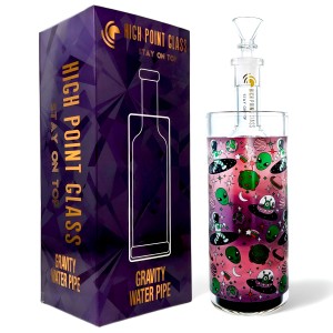 High Point Glass - 9.5" Float In The Universe, Sip By Sip W/ Gravity Water Pipe - [GB775]
