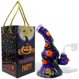 7" 'Pumpkin Patch Perch' Halloween Water Pipe - [GB787]