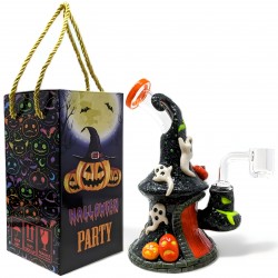 7" "Mystical Mixture" Halloween Theme Glow In The Dark Water Pipe - [GB793]