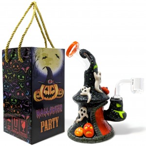 7" "Mystical Mixture" Halloween Theme Glow In The Dark Water Pipe - [GB793]