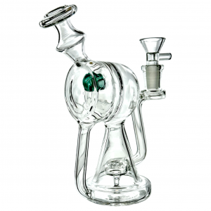 6.5" Glass Goblet Shower Head Perc W/ Banger Recycler Water Pipe - [GB837]