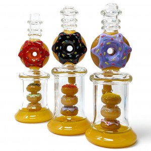 8" One Sweet Treat at a Time Donut Art Water Pipe - [GB837]