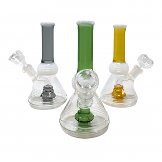 6'' Mini Assorted Stacked Showerhead Perc Beaker Water Pipe - [GJ103]