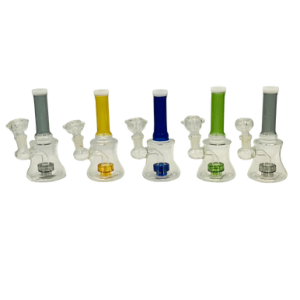 6'' Assorted Mini Showerhead Perc Pinched Vase Water Pipe Rig - [GJ96]